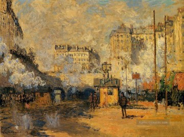 Außen von Saint Lazare Station Sonnenlicht Effect Claude Monet Ölgemälde